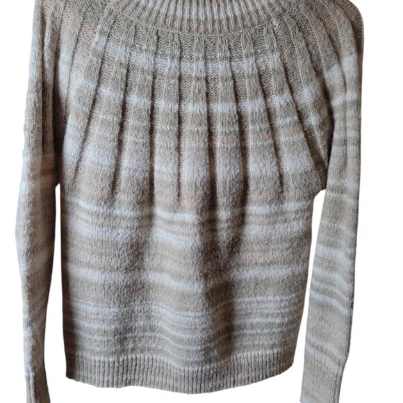 Womens Knox Rose Sweater Tan Gold Flecks L Fall Winter - Picture 2 of 5